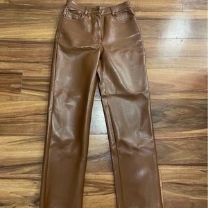 Wilfred Free, The Melina Pant, Vegan Leather, Brown - Regular Size 2